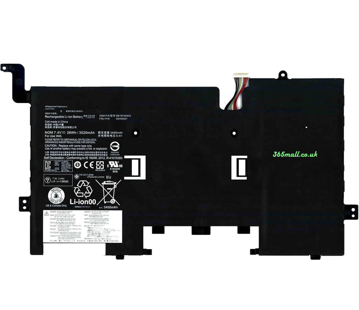 laptop battery for Lenovo 00HW010  