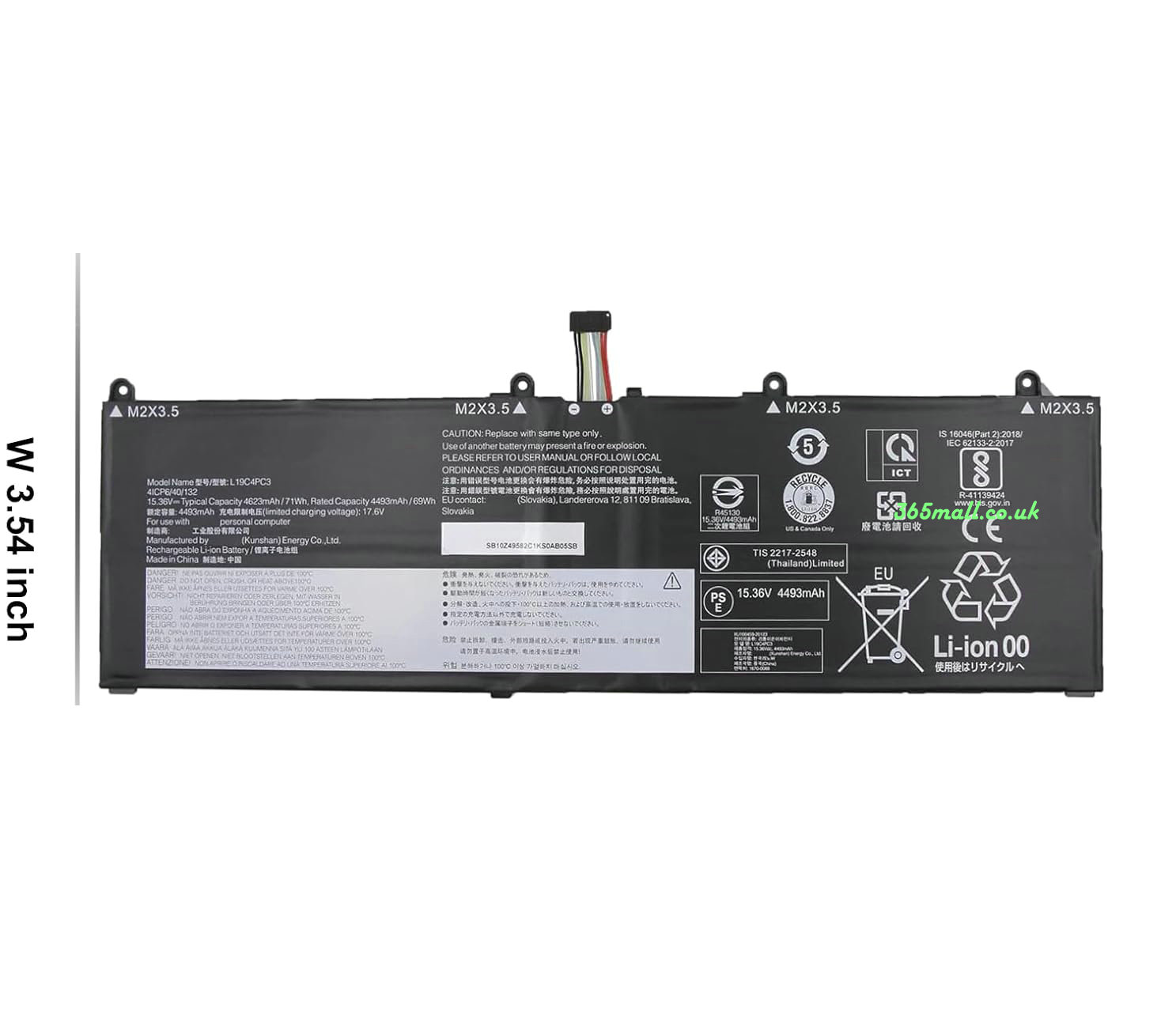 Li-ion Battery for Lenovo L19M4PC3  