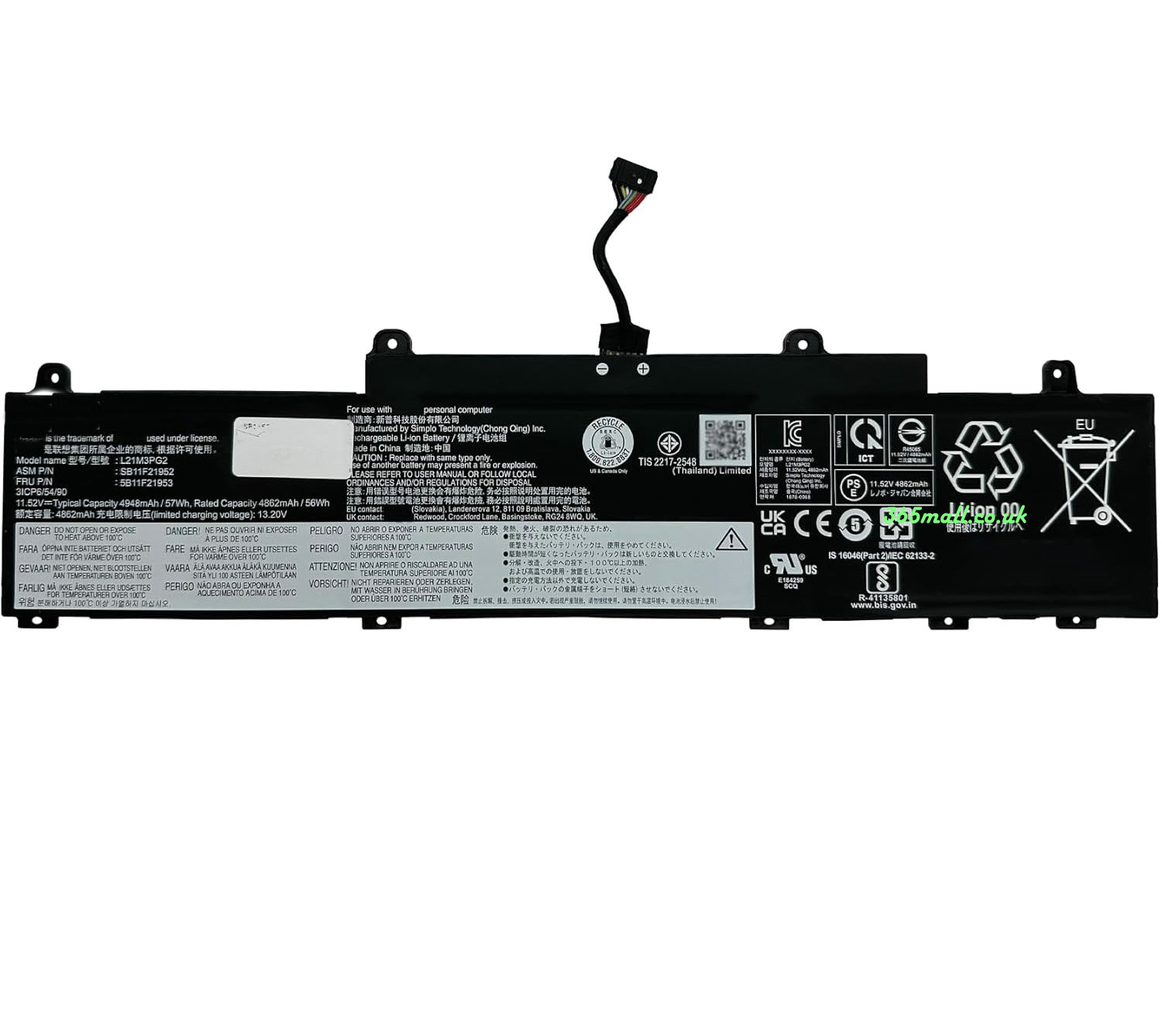 Li-ion Battery for Lenovo ThinkPad L14 Gen 3(AMD)21C5001JGB  